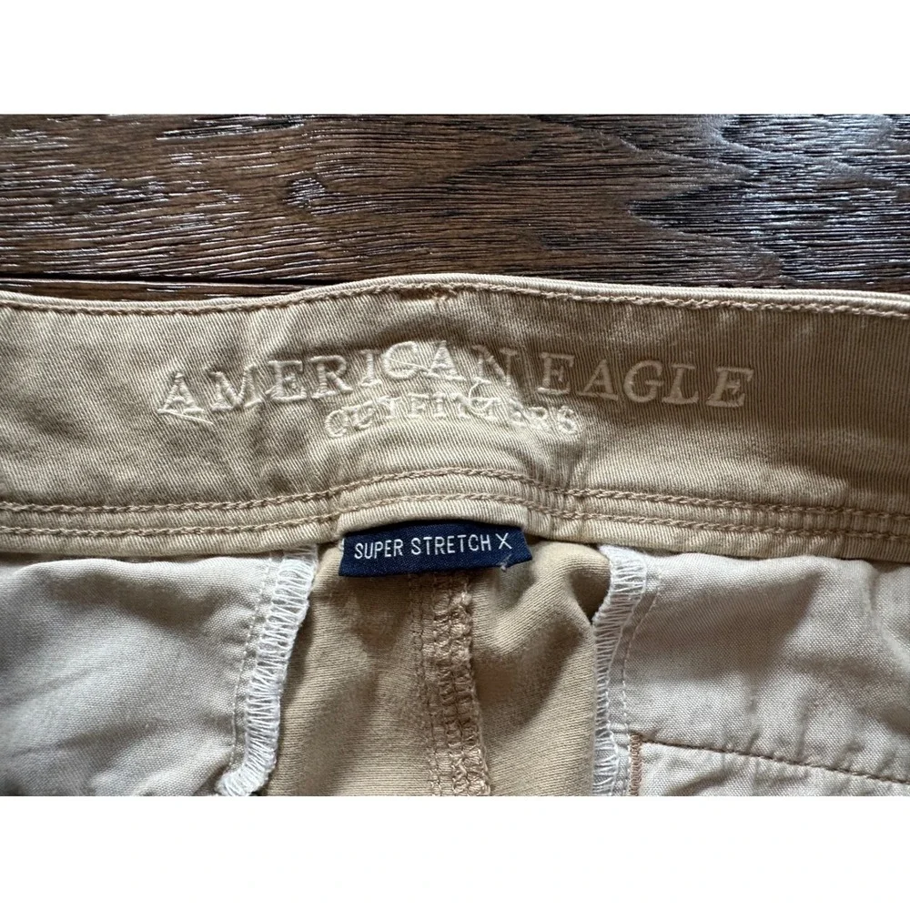 American Eagle Kick Boot Khaki Pants Womens 12 Regular Tan Bootcut Trouser